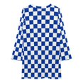 thumbnail image 3 of Kentucky Checkerboard Blue And White Loose Dress Evening Dress Summer Dresses for Women Luxury Dress Long Sleeved Dress, 3 of 4