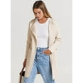 thumbnail image 4 of Women'S Comfortable Casual Coat Lapel Woolen Coat Fashion Casual Jacket Long Coat Fall Winter Clothing Cream White L, 4 of 10