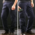 thumbnail image 4 of Timoontee Men's Tactical Cargo Trousers Modern Fit Windproof and Waterproof Pants Male Casual Worker Pants with 8 Pockets Navy 32, 4 of 8