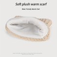 thumbnail image 3 of Three-piece set of winter hats, neck scarf, gloves, outdoor cold-proof and warm pullover hat with velvet ear protection knitted woolen hat for women, 3 of 3