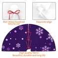 thumbnail image 4 of Lsque Crystal Purple Snowflake Print Christmas Tree Skirt, Tree Skirt with Ties or Velcro, Perfect for Holiday Decorations, Halloween, and New Year-30", 4 of 7