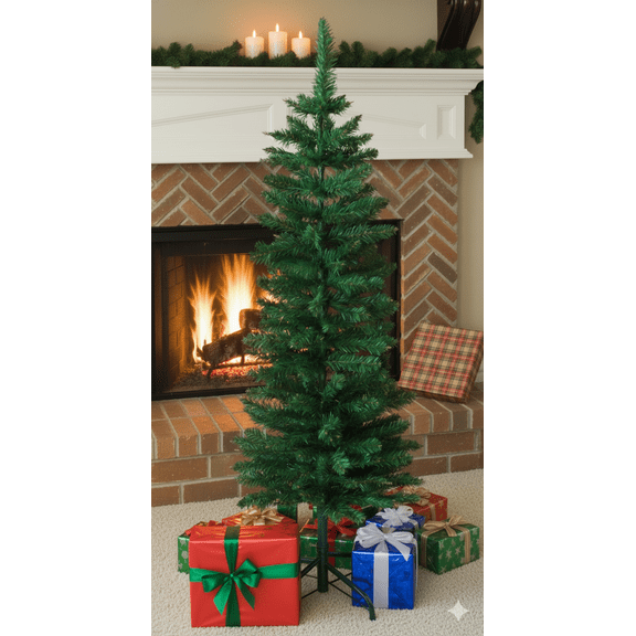 TEKTRUM 4-feet ARTIFICIAL CHRISTMAS FIR PENCIL TREE FOR CHRISTMAS/HOLIDAY/PARTY (Model TD-SYCT-1610A)