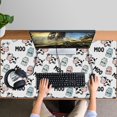 thumbnail image 4 of Long Mouse Pads for Desk,White Cow Milk Moo Pattern Desk Mats on Top Of Desks, Desk Mouse Pad Extra Large with 3mm Non-Slip Base and Stitched Edge for Gaming,Office,Work,Home 47.3"x23.6", 4 of 6