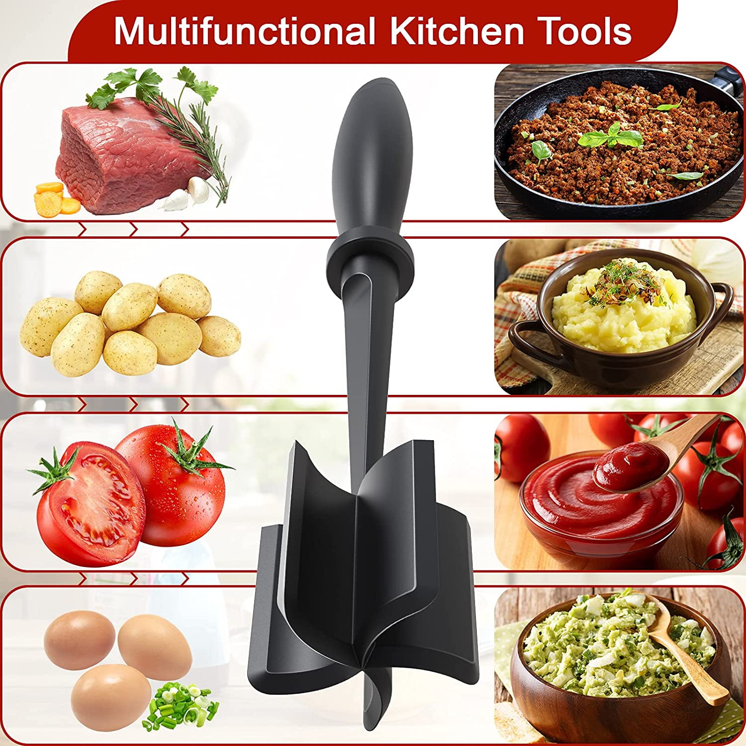 Meat Chopper Premium Heat Resistant Masher And Smasher For
