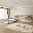 thumbnail image 2 of Miekor Furniture Full XL over Queen Bunk Bed with Ladder and Guardrails, Walnut B3A937, 2 of 8