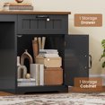 thumbnail image 6 of Farmhouse 63" L Shaped Computer Desk with 4 Drawers and Storage Cabinet, Corner Office Desk with Monitor Stand, 6 of 6