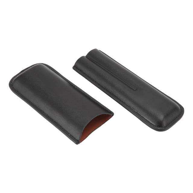 Estuche para cigarros de cuero con mano de obra fina, cuero resistente al desgaste, tacto loave, párrico 2 cigarros, regalo de viaje perfecto