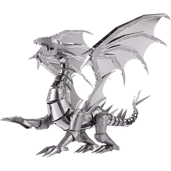 Piececool 3D Metal Puzzle Model Kits- Dragon Flame Metal Building Kit for Adults, Brain Teaser DIY 3D Dragon Puzzles Model Kits STEM Toys for Teens Men Family, 115 Pcs