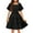 Black, variant on Arshiner Girls Dresses Square Neck Cut Out Shirred Ruffle Hem Funeral Semi Formal