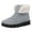 Grey, variant on Women's Lace Up Fluffy Ankle Boots Platform Non Slip Mid Calf Snow Booties Fleece Lined Winter Combat Boots Gray Size 7