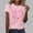 Pink, variant on Abomasnow Women's Crew Neck Breast Cancer Awareness T-Shirt Casual Heart Pink Ribbon Graphic Short Sleeve Shirt Breast Cancer Fighter Pullover Tops