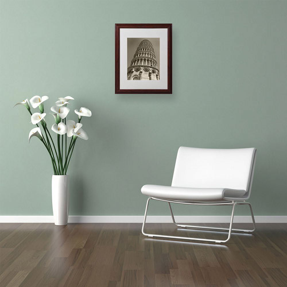 Trademark Fine Art "Pisa Tower II" Framed Canvas Art by Chris Bliss