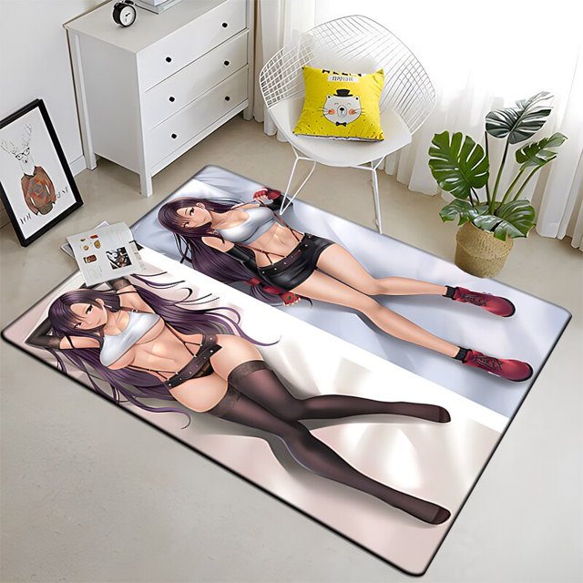 Final Fantasy - Alfombra de piso de franela con estampado artístico, suave, antideslizante, para sala de estar, dormitorio, niños, área de cocina120x160cm (47x62in)120x160cm (47x62in) zhangmengya unisex