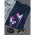 thumbnail image 3 of Shinig Neon Butterflies Shaped T-Shirt Women -Image by Shutterstock, Female Medium, 3 of 4