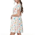 thumbnail image 2 of Naloa Happy Easter Print Womens Summer A-Line Dress with Pockets,Short Sleeve Dresses,Flowy Beach Swing Dress for Vacation Travel, 2 of 6