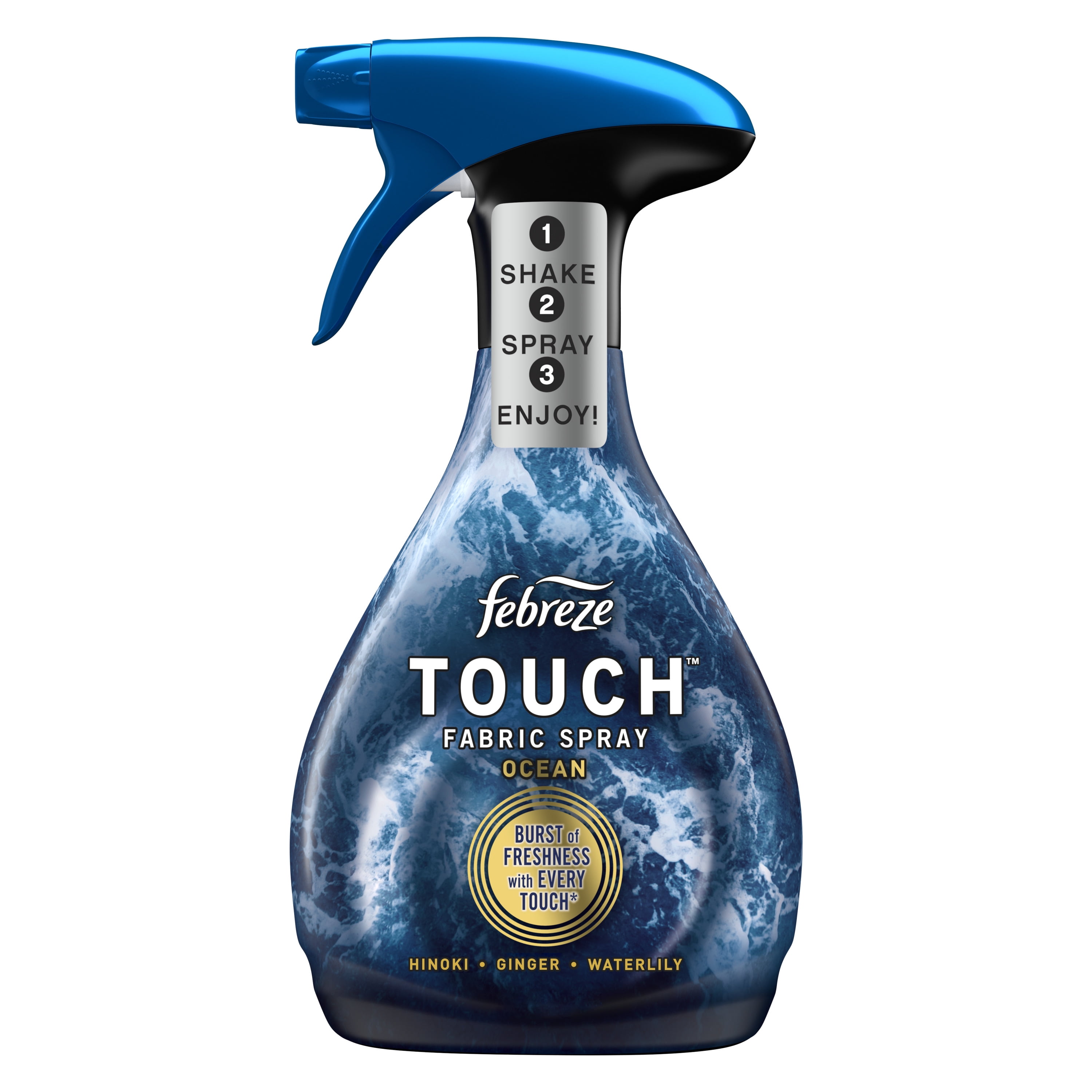 (3 pack) Febreze Fabric Spray Air Freshener, Odor-Fighting Fabric Refresher, Unstopables Ocean, 16.9 fl oz