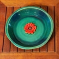 thumbnail image 6 of Evergreen 12" Bee Bath, Ceramic, Blue with Red Flower, 6 of 8