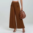 thumbnail image 3 of Womens Pants Wide Leg High Waisted Palazzo Pants Casual Trousers Work Business Loose Casual Wide Leg Pants with Pockets, 3 of 10