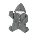 thumbnail image 4 of Qiylii Baby Winter Hooded Knitted Jumpsuit,Long Sleeve Button Down Thick Romper, 4 of 9