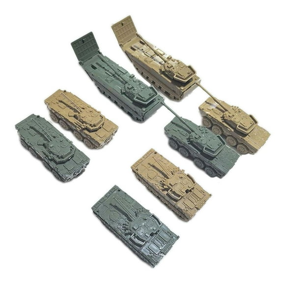 Almencla 8 Pieces Tank Model Building Kit DIY Assembly 1:144 Scale Birthday Gifts Table Decor Armored Vehicles Puzzles for Adults Kids