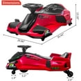thumbnail image 5 of M optimized 24V Ride on Drift Car, Kids Electric Drifting Go-Kart High/Low Variable Speed with 5 Wheels, Up to 7.5 MPH, Built-in Music, Front+Tail LED Light, Low-Power Alarm, for Kids Aged 8+, 5 of 5