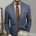 thumbnail image 4 of ZenCart Men Suit Coat Lapel Long Sleeve Slim Fit Suit Jacket with Pocket Plaid Print Retro Style Business Outerwear, 4 of 8