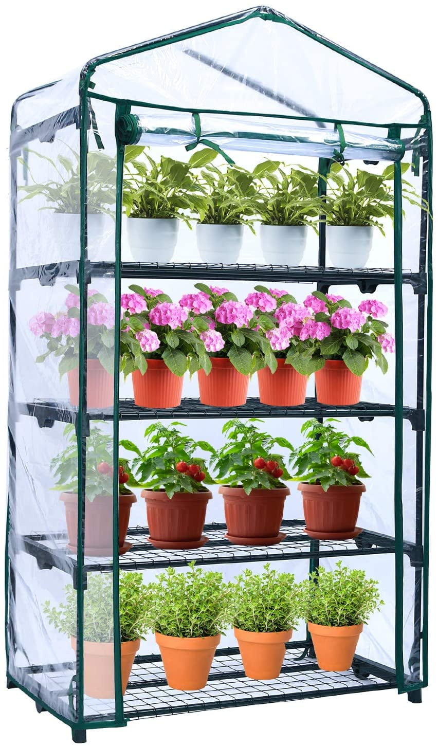 PVC 3-Tier Portable Greenhouse 6 Shelves PE Cover Plant Garden Green House Cover 