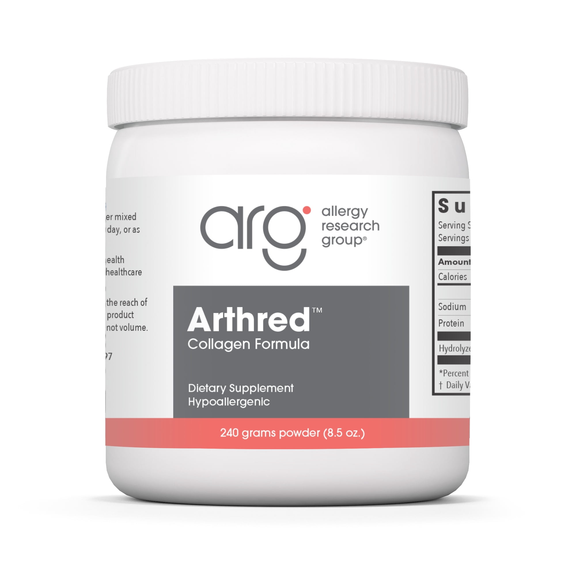 Allergy Research Group Arthred Supplement - Collagen Powder for Men & Women, 10.5g Collagen Peptides, Bovine Sourced, Arthred Powder, Collagen Formula, Hydrolyzed Collagen - 8.5 Oz