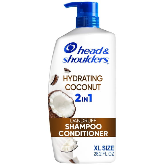 Head and Shoulders Dandruff Hydrating Coconut 2 in 1 Shampoo and Conditioner, with 1% Pyrithione Zinc, Color Safe, 28.2 fl oz