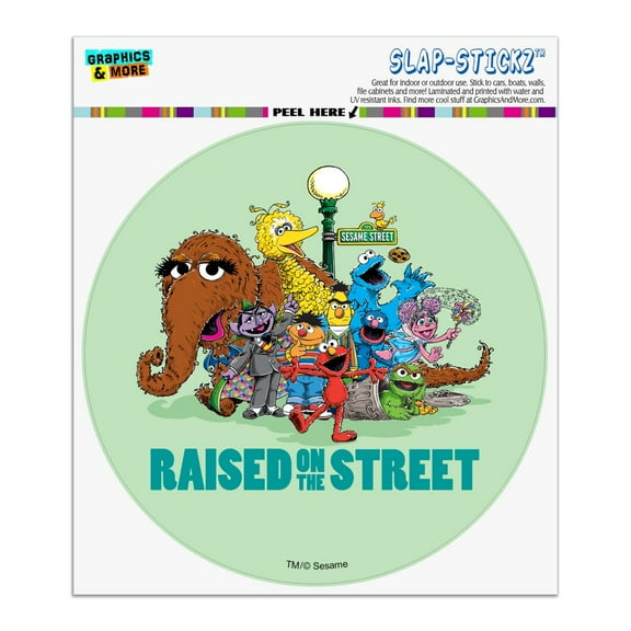 Sesame Street Raised on the Street Automotive Car Window Locker Circle Bumper Sticker