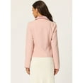thumbnail image 4 of Disfraz de navidad Chaqueta Blazer De Tweed Con Cuello De Vevelt Elegante Para Mujer Rosa XS, 4 of 6