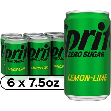 Sprite Zero Sugar Lemon Lime Mini Soda Pop Soft Drink, 7.5 fl oz, 6 Pack Cans