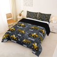 thumbnail image 2 of Manfei Cute Cars Full Size Comforter Sets,Boys Friendly Theme Bedding Comforter Set,Yellow,Black Reversible,3 Pieces,1 Comforter and 2 Pillowcases, 2 of 7