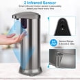 thumbnail image 2 of Dispensador automático de jabón con acero inoxidable, sensor de movimiento infrarrojo, base impermeable, interruptor ajustable, baño apropiado, kits, hotel, restaurante kaili Sencillez, 2 of 5