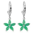 thumbnail image 2 of Galaxy Gold 2.8 CTW 14k Solid White Gold Leverback Earrings Natural Emerald, 2 of 2