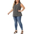 thumbnail image 2 of Agnes Orinda Plus Size Floral Blouse Sleeveless Tank Top for Women Comfortable and Stylish 2X Black, 2 of 6