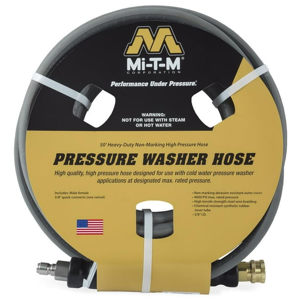 Mi T MAW08510338 50' x 3/8in. Heavy Duty Pressure Washer Hose 4000 PSI