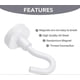 thumbnail image 3 of Strong Magnetic Hooks Heavy Duty, 22lbs Rare Earth Magnets For Refrigerator, Home, Kitchen, Office , Cruise U2013 10 Pack(white), 3 of 5