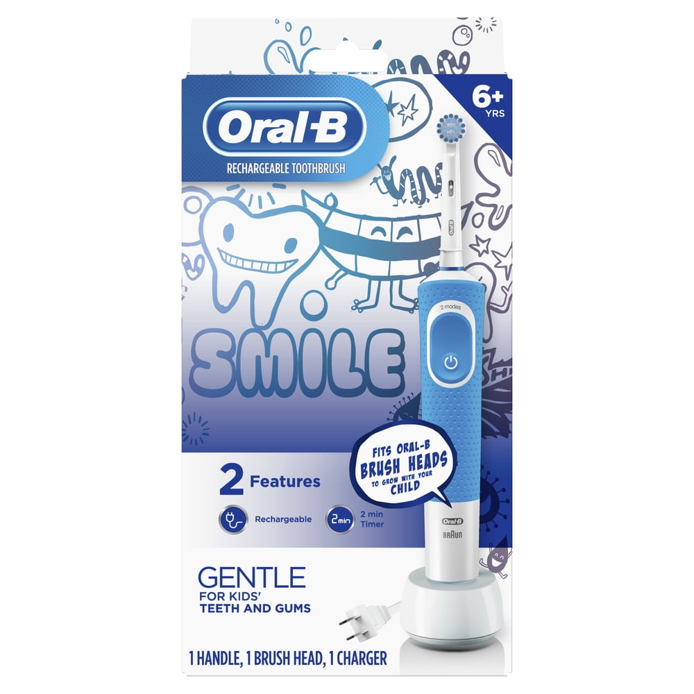 OralB Kids Electric Toothbrush with Sensitive Brush Head and Timer