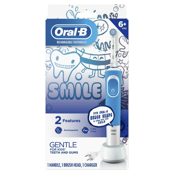 OralB Kids Electric Toothbrush with Sensitive Brush Head and Timer