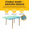 thumbnail image 4 of Teal Blue Ombre Coastal Table Cloths for 3 Foot Rectangle Tables, Sea Nautical Summer Beach Starfish Coral Patio Waterproof Elastic Fitted Tablecloths, Washable Rectangular Table Cover for Camping, 4 of 8