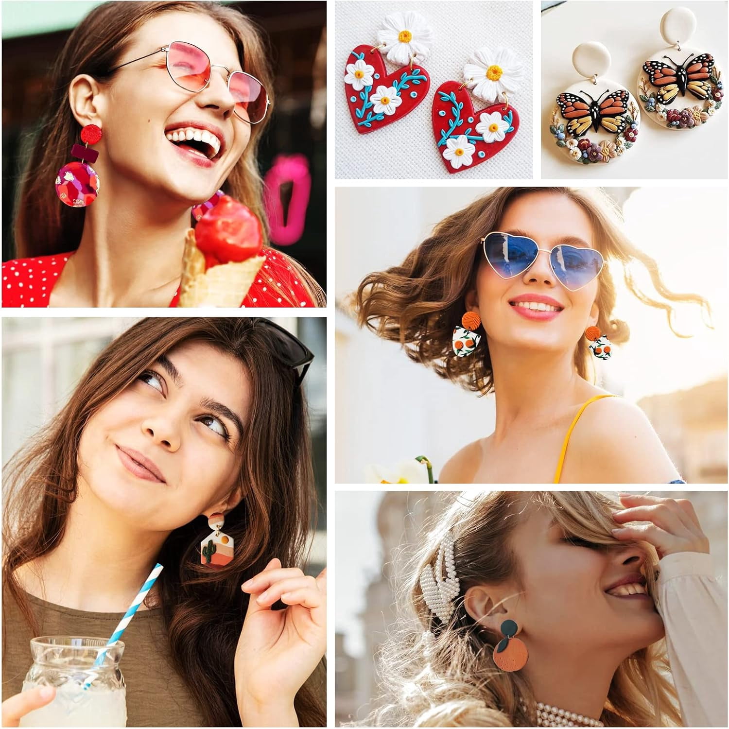 Polymer Clay Earring Making Kit- Clay Earring Cutters, Earrings Making Tools Accessories for Jewelry DIY