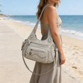 thumbnail image 2 of Sunyuer Vintage Tote Bags for Women, Large Capacity Vintage Multi-Pocket PU Leather Handbag Crossbody Shoulder Bag, 2 of 8