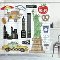 thumbnail image 1 of Ambesonne Hipster Shower Curtain, Big Apple Hot Dog, 69"Wx84"L, Multicolor, 1 of 3