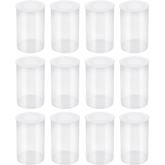 12 PCS Clear Film Canisters with Lids, Film Canister Rocket Tube for Science Art Project, Empty Small Film Cans Sewing Storage Case Containers for Supplement Bead Fish Hook