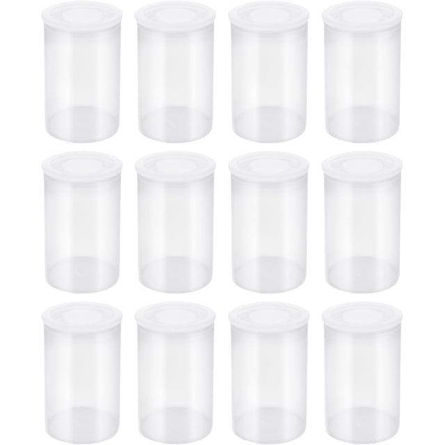 12 PCS Clear Film Canisters with Lids, Film Canister Rocket Tube for Science Art Project, Empty Small Film Cans Sewing Storage Case Containers for Supplement Bead Fish Hook