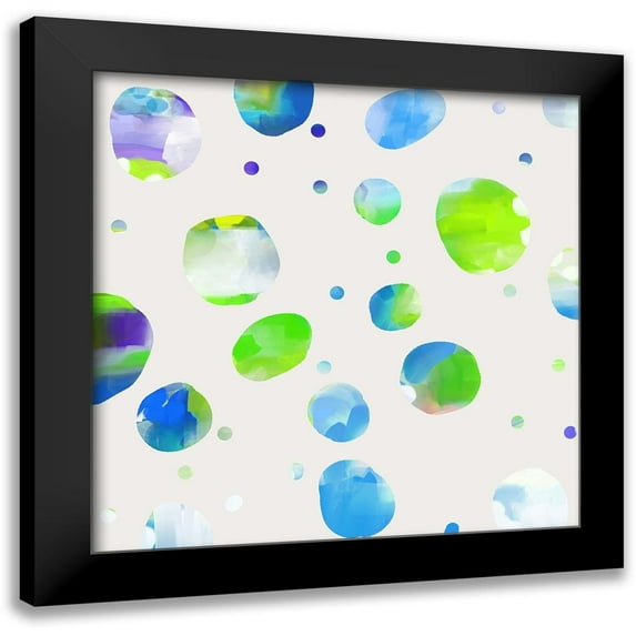 Auda, Christine 12x12 Black Modern Framed Museum Art Print Titled - Colorful Orbs 4