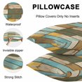 thumbnail image 5 of Throw Pillow Covers 16x16 Inch Set of 2, Brown Blue Vintage Waterproof Outdoor Pillow Covers, Retro Farmhouse Elegant Pastoral Decorative Cushion Pillowcases for Couch, Sofa, Bed, Garden, Patio, 5 of 9