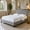 Gray02, variant on Gewnee King Size Bed Frame Upholstered in Linen.High Headboard and Footboard with Button Tufting.Box Spring Required.Gray