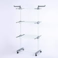 thumbnail image 1 of Clothes Drying Rack 3 Tier Movable Foldable Clothing Drying Stand Strong Load Bearing Clothes Tower Rack Gray, 1 of 5